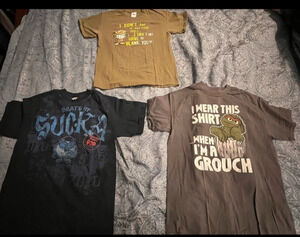Lot 3 Vintage T-shirts Crazy Monkey/Tootsie Pop/Oscar Grouch M (0042)